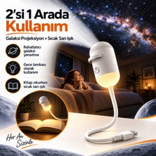 Ayers 12 Film Diskli 2’si 1 Arada USB Galaksi Projeksiyon ve Gece Lambası, Yıldız ve Uzay Projektörü, Esnek Gövdeli USB Okuma Işığı, Sıcak Sarı Aydınlatma, Tavan ve Duvar Yansıtma