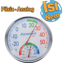 Esranın Dünyası Analog Termometre Isı ve Nem Ölçer Sauna Sıcaklık Ölçme Derece Gösterge Pilsiz Mekanik Düz 1 Adet
