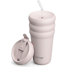 Esranın Dünyası Stevig 3 Bubble Two-Cap Straw Tumbler Çelik Termos 600 Mililitre Soft Quartz ST-248