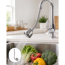 Azrlya Ayarlanabilir Musluk Başlığı Esnek Spiral Hortumlu Lavabo Uzatma Aparatı