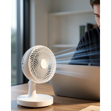 Azrlya Masaüstü Mini Fan Sessiz Çalışan 2 Hızlı Otomatik Salınımlı Fan