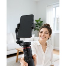 Azrlya 360° Aı Akıllı Takipli Selfie Stick Gimbal Stabilizatör Bluetooth Kumandalı Uzayabilir Telefon Tripodu