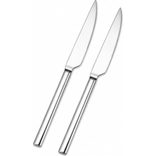 Brf Store Prime Yemek Bıçağı, 2'li Paslanmaz Çelik Bıçak Seti, Premium Kalite, Gümüş Metal 20 Cm, 2 Adet Içere