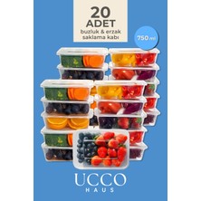 UCCO 20 Adet 750ML Saklama Kabı Seti – Plastik Buzluk, Erzak, Yemek Hazırlık & Mutfak Düzenleme Kutuları