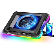 Esranın Dünyası Classone GT100 Gaming Laptop Sogutucu 2200RPM, Rgb Işıklı, LED Display Notebook Soğutucu Stand