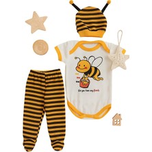 Brf Store Prime 3 Lü SET%100 Pamuk 3-6/6-9/9-12 Ay Unisex Kız Erkek Arılı Zıbınlı Takım