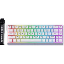 Esranın Dünyası Mchose ACE68 E-Sport White%65 He Uranus Manyetik Switch Rgb Hotswap Mekanik Gaming Klavye