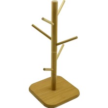 Brf Store Prime Busstier Ahşap Bambu Kupa Bardak Askısı 6'lı Stand Doğal Mutfak Tezgahı Için Kupa Standı Barda