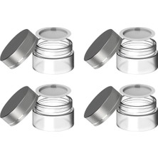Esranın Dünyası 4 Adet 35 ml Boş Şeffaf Cam Seyahat Krem ve Organizer Kavanozu Kozmetik Şişesi