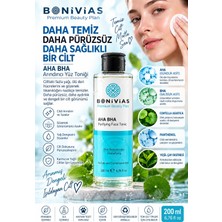 Bonivias Aha - Bha Yağlı ve Karma Lekeli Ciltler için  Arındırıcı Aydınlatıcı Yüz Toniği Glycolic Asit Hamamelis Etract