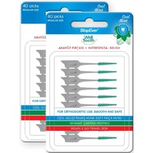 Brf Store Prime Stopever Well Tooth Arayüz Fırçası, Normal Boy, Beyaz & Yeşil, 2 Paket, 80 Adet