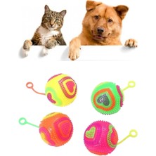 Esranın Dünyası Tineke Kalpli Model Işıklı Oyun Topu 6,5 cm Kedi Köpek Oyun Topu 1 Adet