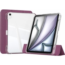 Esranın Dünyası Undeplus iPad Air 11INÇ M4/m3/m2 Air 4/5.nesil 10.9 ile Uyumlu Kılıf Kalem Bölmeli Akrilik Şeffaf Ayrılabilir Case 2026-2024 Mürdüm