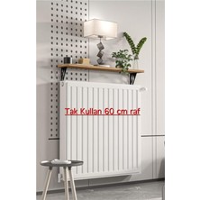 Brf Store Prime Montajsız Çam Petek Üstü Metal Raf, Kalorifer Peteği Raf Dresuar Uçan Raf 60 cm 20060
