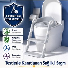 Brf Store Prime Çocuk Merdivenli Klozet Adaptörü Yükseklik Ayarlı Pratik Tuvalet Eğitici Klozet Oturak Gri
