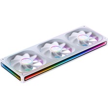 Esranın Dünyası Jonsbo ZA-360WR (Ters) Pc Kasa Fanı, Hepsi (3) Bir Arada, 3X120MM 3pin Argb Fanlı Tek Çerçeve Ünitesi, Pwm, 4 Taraflı Sonsuzluk Aynalı Ters Bıçak Sessiz, Alüminyum Isim Plakası, 28MM Kalın Beyaz