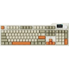 Esranın Dünyası Coverzone Ajazz AK35I V3 Kablosuz Mekanik Oyuncu Klavyesi-Gasket Gövde Yapısı Dinamik Rgb-Tft Ekranlı Bej/avakado Switch