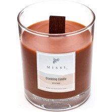 Esranın Dünyası Ahşap Fitilli Dark Amber Kokulu Kahverengi Craklıng Vegan Mum (Çıtırtılı)