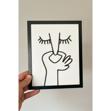 Modern Siyah Çerçeveli Ahşap Tuvalet & Banyo Tablosu – (25X20 Cm)