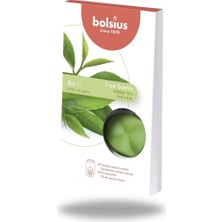 Esranın Dünyası Bolsius Kokulu Buhardanlık Eritme Mum Tableti - Yeşil Çay Kokulu - 6 Yuvarlak Şekilli Renkli Tablet Mum - 2-3 Kere Eritme ile Toplamda Yaklaşık 25 Saat Koku Deneyimi