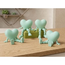 Brf Store Prime Hareketli Kalp Figürü – 3D Baskı Eklemli Dekoratif Oyuncak (1 Adet)-Mint