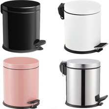 Brf Store Prime Berta Hijyen Pedallı Banyo Çöp Kovası 5lt Siyah Beyaz Pembe (Metal)