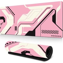 Esranın Dünyası Mcstorey 90X40 cm Mouse Pad, Cyber Pembe Desenli Büyük Mouse Pad, Kaymaz Kauçuk Tabanlı, Dikişli Kenarlı 3 mm Klavye ve Mouse Altlığı, Desk Mat