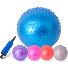 Brf Store Prime Clifton Dikenli Yoga Pilates Aerobik Jimnastik Topu 65 cm Mavi Pompa Hediyeli, Tek Ebat, Topdi
