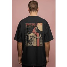 Sevbano Metallica Rock Metal Müzik Grubu Baskılı Unisex Oversize Premium Tişört