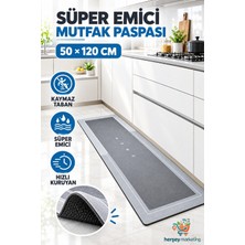 Mrt Bilişim Büyük Boy Sihirli Su Emici Tabanlı Uzun Paspas 50 x 120 cm Süper Emici Kaymaz Tabanlı Uzun Paspas Mutfak Paspas 1 Adet
