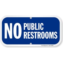 Esranın Dünyası Smartsign -K2-0169-AL"NO Public Tuvalet Tabelası | 15,24 cm x 30,48 cm Alüminyum