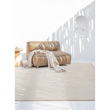 Esranın Dünyası Koza Halı Fresco Ekru Natural Iskandinav Jüt Yıkanabilir Halı Kilim Balkon Teras Salon Koridor Halısı 20521B, 50 x 80