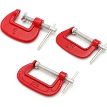 Esranın Dünyası Busstier Mengene Seti, 3 Parça, Çelik Karbon, 2.5 Cm, 5.2 Cm, 6 cm Ağız Açısı, Ahşap ve Metal Sıkma Için Profesyonel Mengene Takımı Karışık Renk