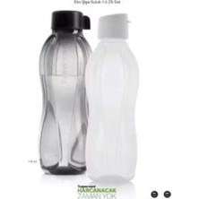 Esranın Dünyası Tupperware Siyah Beyaz Şişe Suluk 1litre 2li