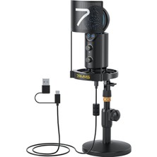 Esranın Dünyası 7ryms Usb-Mikrofon Kondansatör Oyun Mikrofonu, 192 Khz/24 Bit Bant Sessiz Mikrofon Pc Için Masa Standı, Pop Filtresi, Asmr Akışı Için, Bilgisayar, Telefon, Ps4/ps5 (SR-AU01-K2) Için