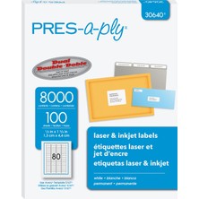 Esranın Dünyası Lazer ve Mürekkep Püskürtmeli Yazıcılar Için Pres-A-Ply Etiketler, 5 x 1.75, Beyaz, 8000'LI Kutu (30640)