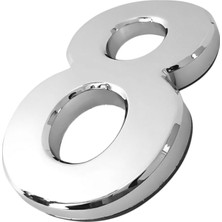 Esranın Dünyası Yapışkanlı Kapı Numarası Küçük Boy 50 mm 5 cm Numara 8 Rakam Sekiz Sayı Krom Renk Numaralar 1 Adet