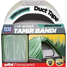 Esranın Dünyası Boss Tape Seffaf Duct Onarim Bandi, 48 mm x 10 M, Seffaf