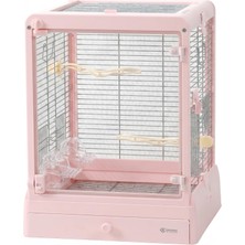 Esranın Dünyası Dayang Camlı Paslanmaz Çelik Kuş Kafesi Pembe 42 * 42 * 53CM