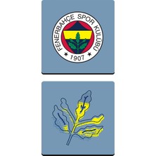 Fenerbahçe Arma Palamut Buz Mavi Ahşap Bardak Altlığı (2'li Set) - Lisanslı Orijinal