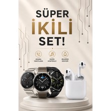 Marsilyan Akıllı Saat ve Kulaklık Seti Dokunmatik Ekran 5.0 Bluetooth Bağlantılı Sesli Görüşme
