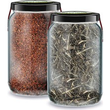 Esranın Dünyası Zencefil Organik Bi Kavanoz Saf Beyaz Çay + Bi Kavanoz Saf Rooibos Kırmızı Çay 660 Cc'lik 2 Cam Kavanoz Katkısız