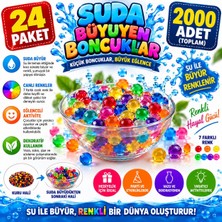 Prime Nest Store 7 Renkli Suda Büyüyen Boncuk Seti – 24 Paket 2000 Adet
