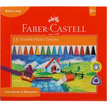 Esranın Dünyası Faber-Castell Silinebilir Mum Boya, 15 Renk
