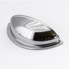 Esranın Dünyası Çanak Kulp 64 mm Krom Gümüş Renk Metal Mobilya Çekmece Dolap Kapak Kulpu Modern Mutfak Kulpları