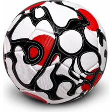 Esranın Dünyası Aksu Futbol Topu Dikişli Tpu Deri 5 Numara 380GR 32 Panel (Kırmızı-Siyah-Beyaz/bsf-15)