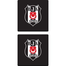 Beşiktaş Logo Ahşap Bardak Altlığı (2'li Set) - Lisanslı Orijinal