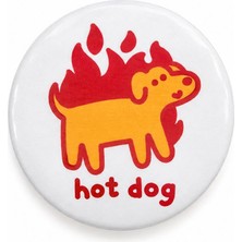 Fynbos Hot Dog Sarkastik Rozet | 44 mm Metal Çanta Rozeti | Grunge Y2K 90S Tarzı Köpek Pin | Çanta, Ceket ve Kıyafet Aksesuarı