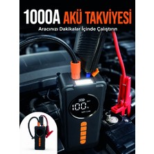 Marsilyan Taşınabilir Araç Acil Durum Cihazı 1000A Akü Takviye Hava Kompresörü Dijital Lastik Şişirme Pompası