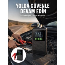 Marsilyan Şarjlı Araç Akü Takviyeli Hava Pompası Powerbank Özellikli Yeni Nesil